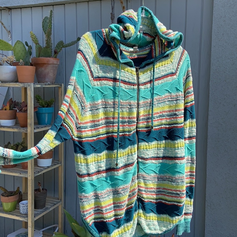 Multicolor hooded Ecoté sweater